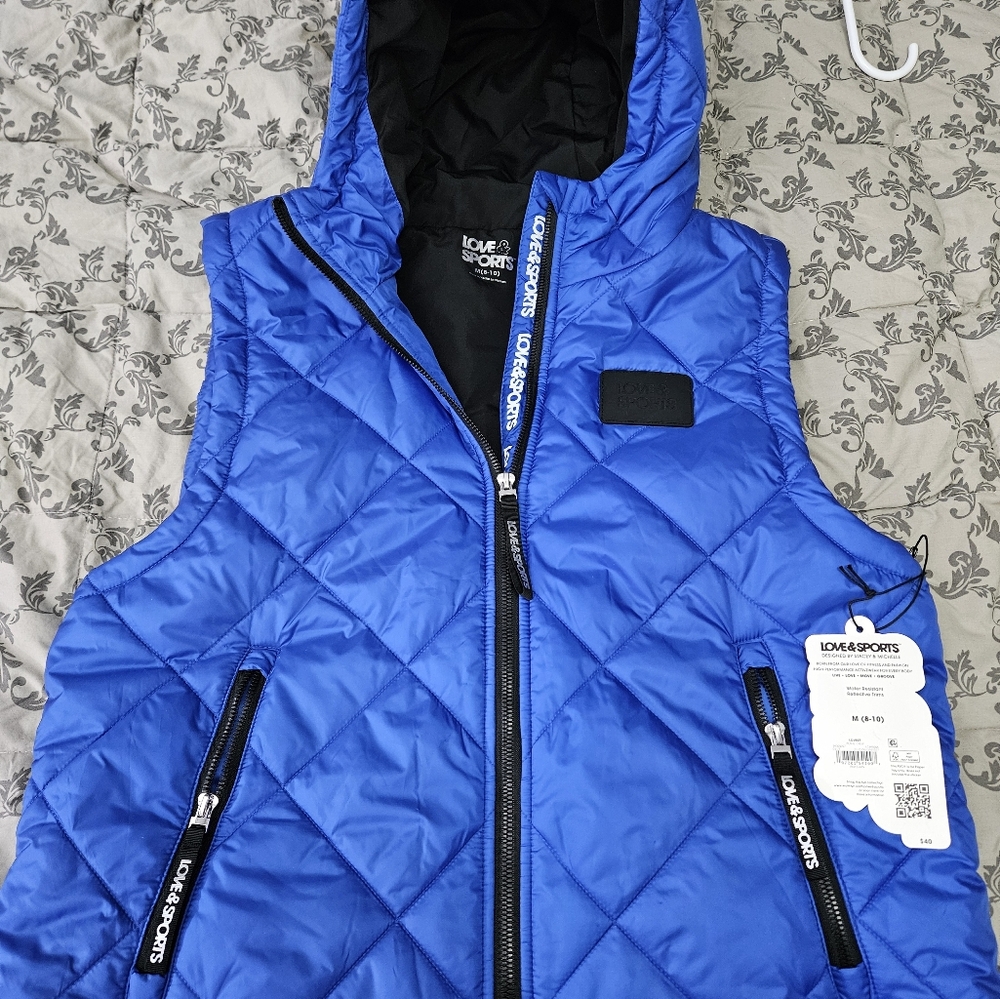Womens Blue Quilted Jacket